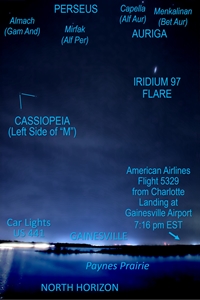 Iridium Flare Over Paynes Prairie (click to enlarge)